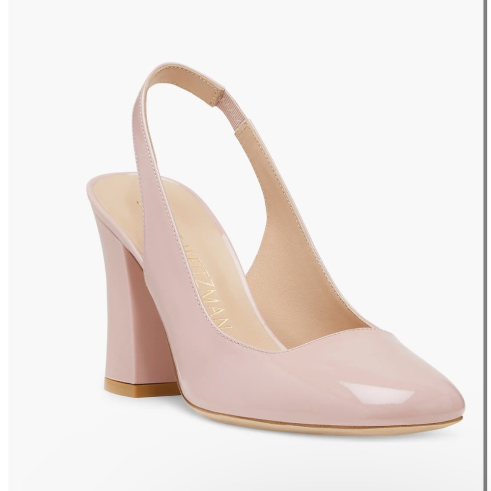 STUART WEITZMAN Cryblock pink 85 Slingback Pump  women Size 6 Ballet Patent - Picture 5 of 17